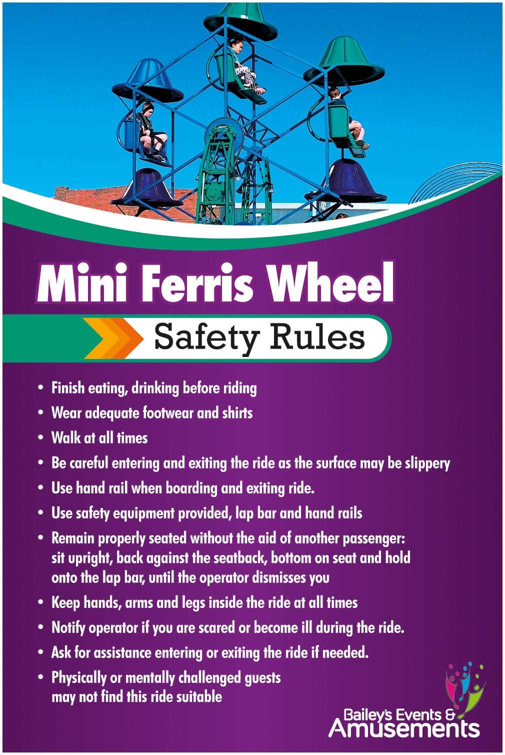 Ferris Wheel Saftey sign