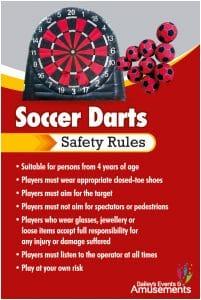 Soccer Darts Saftey Sign