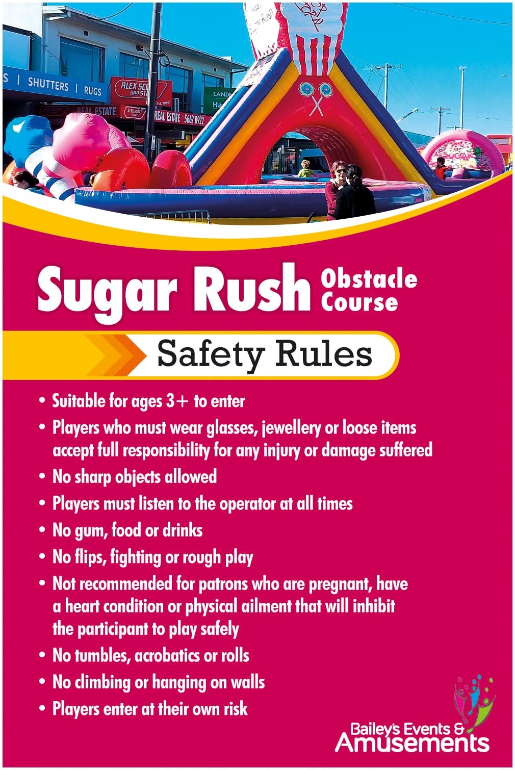 Sugar Rush Saftey Sign